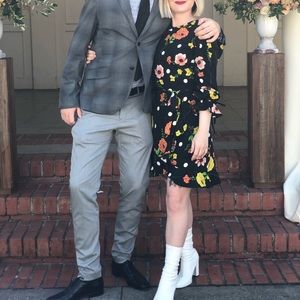 Mod flowy floral dress